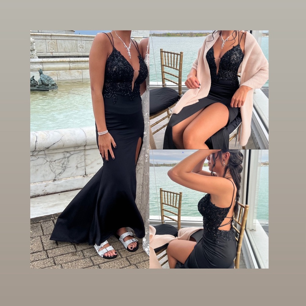 LONG BLACK PROM DRESS